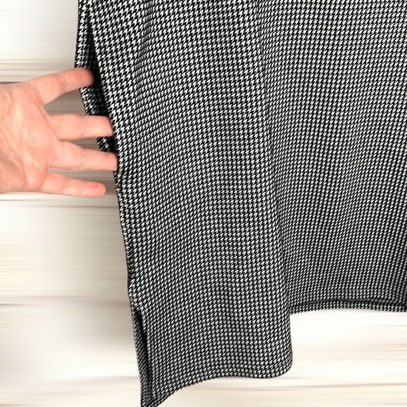 6397 Houndstooth Long Sleeve Shift Oversized Dress In Black/ White XS-L - Picture 7 of 13